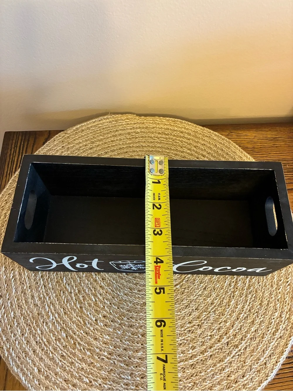 Hobby Lobby Black Wooden 'Hot Cocoa' Vanity Tray